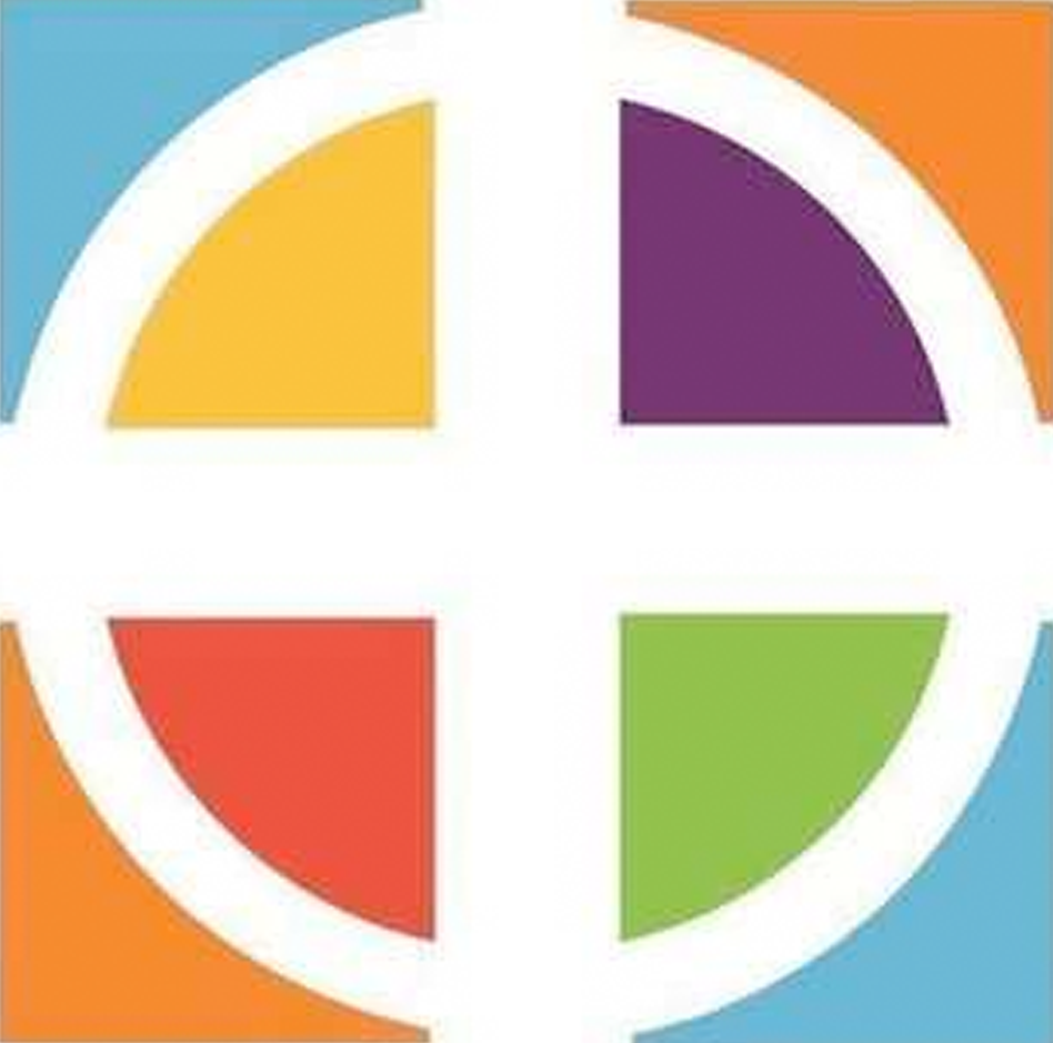 The colorful Community Evangelistic Church cross logo